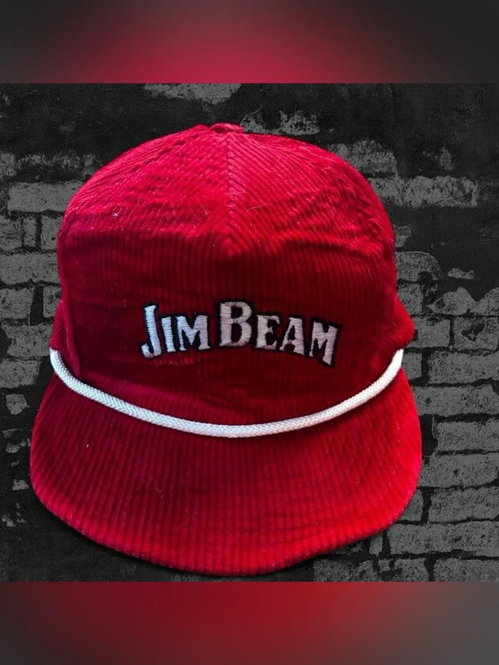 Jim Beam Red Corduroy Rope Cap